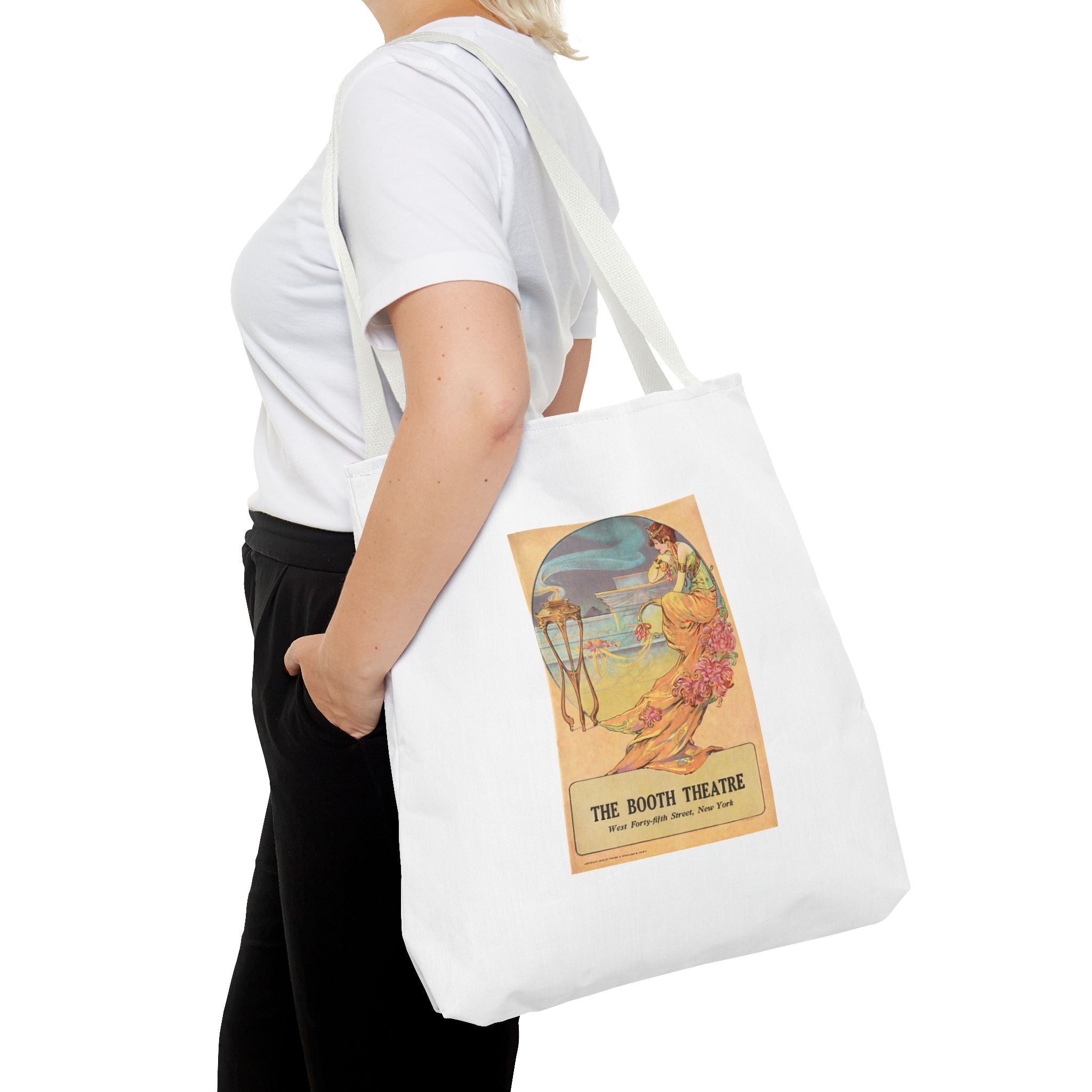 Stylish Tote Bag - Booth Theatre, New York, Vintage Playbill Artwork (1915)