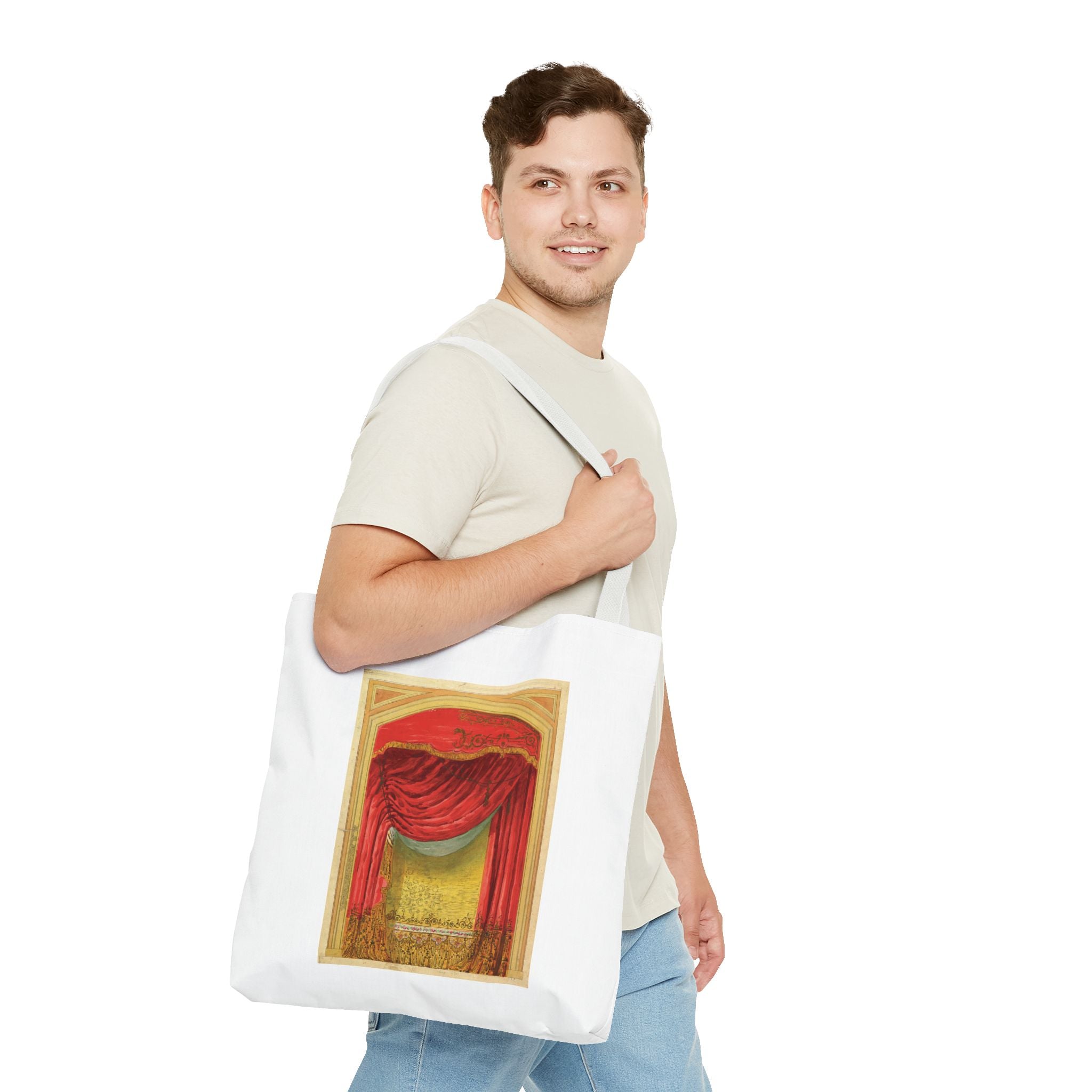 Stylish Tote Bag - Casino de St. Etienne Stage Design Artwork by Eugène Cicéri