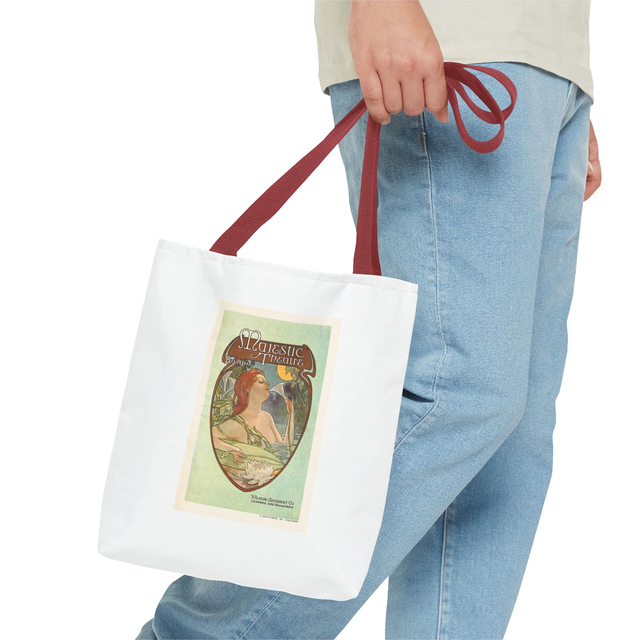 Stylish Tote Bag - Boston’s Majestic Theatre, Art Nouveau Playbill Artwork 1914