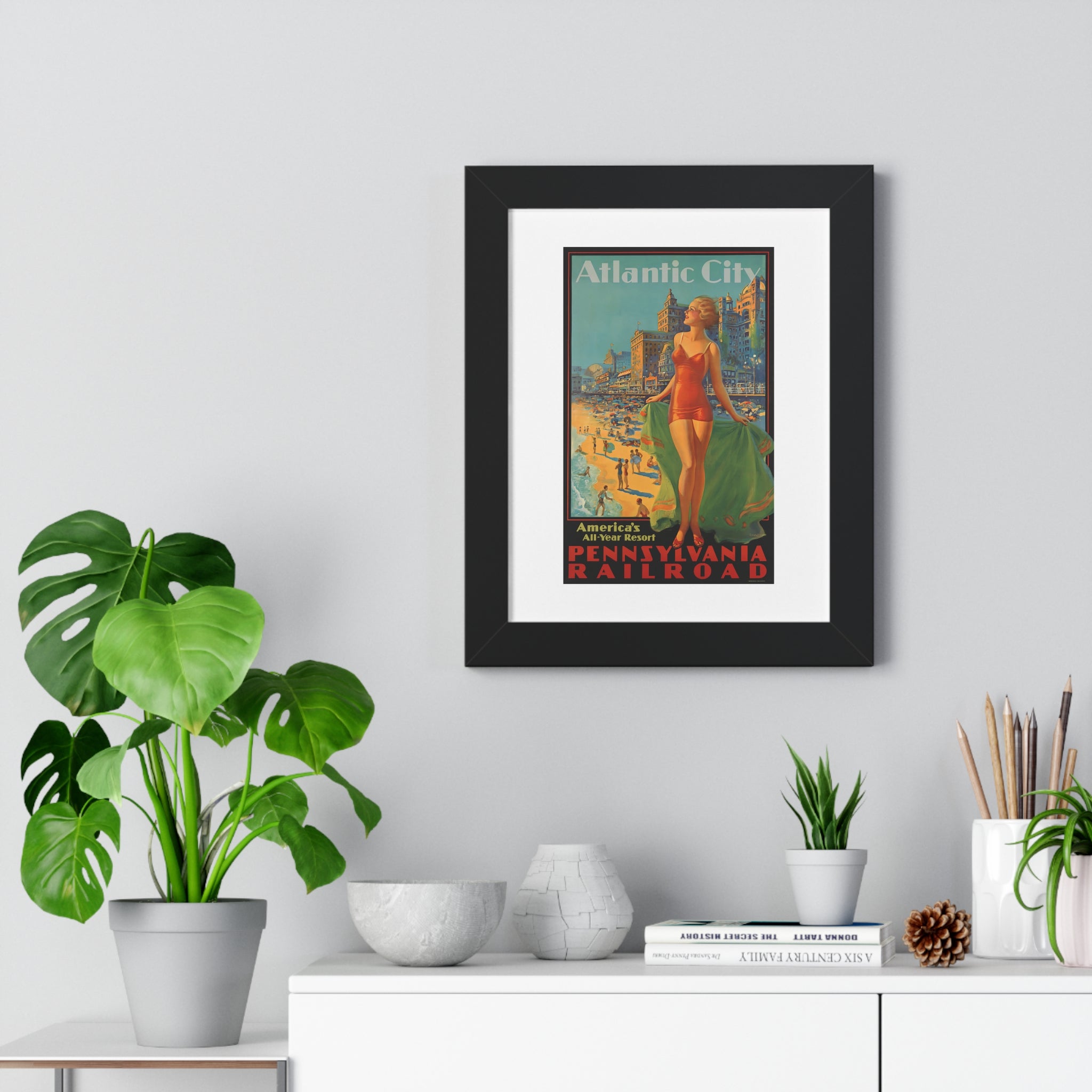 Framed Vertical Poster - Atlantic City - America's All-Year Resort