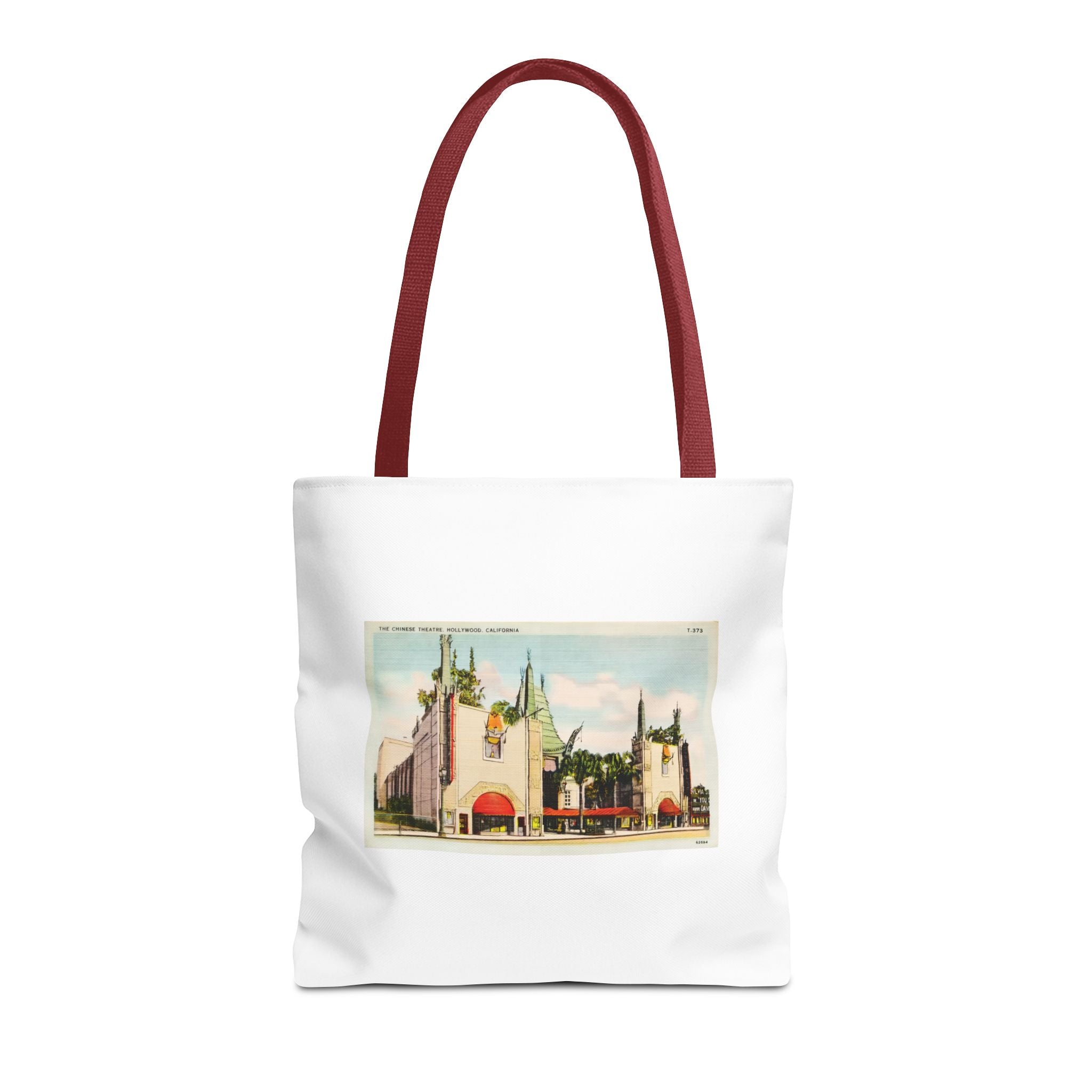Stylish Tote Bag - Grauman’s Chinese Theatre, Hollywood Vintage Postcard Art