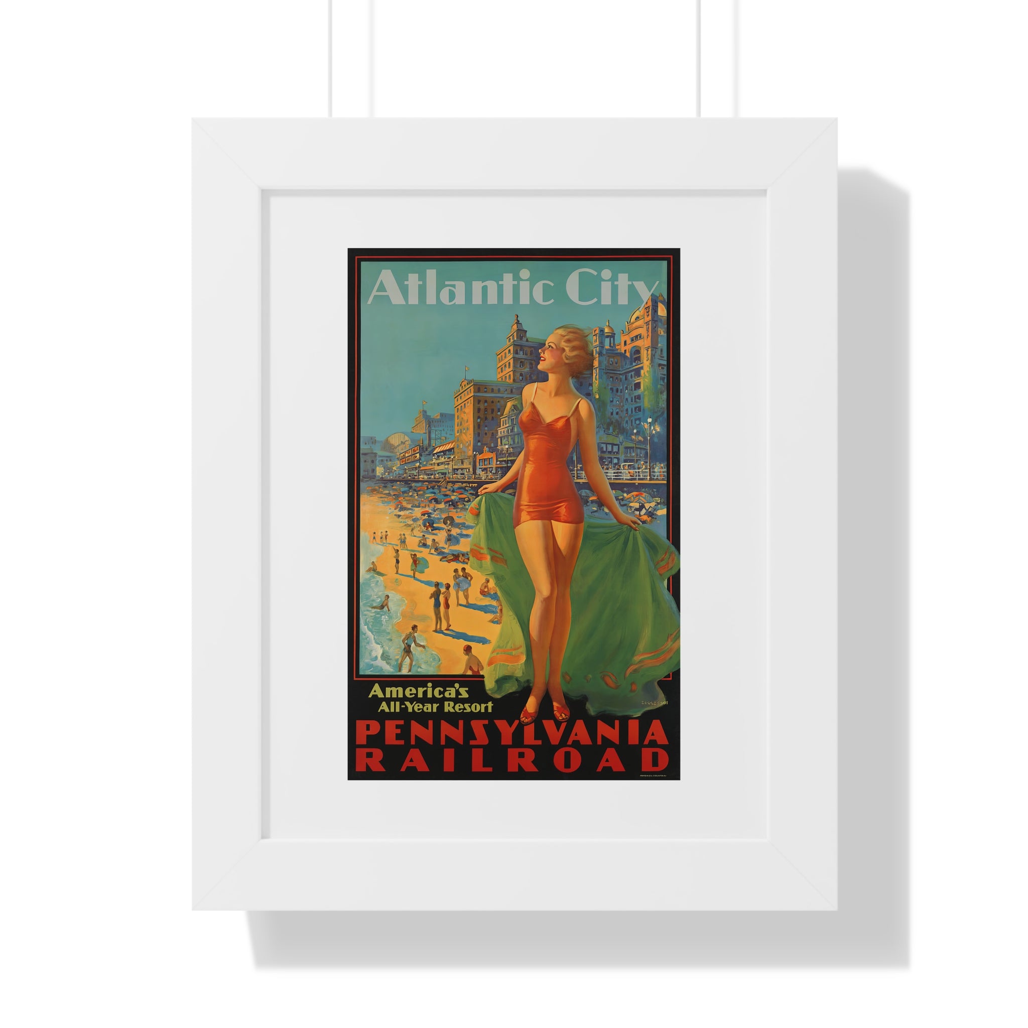 Framed Vertical Poster - Atlantic City - America's All-Year Resort
