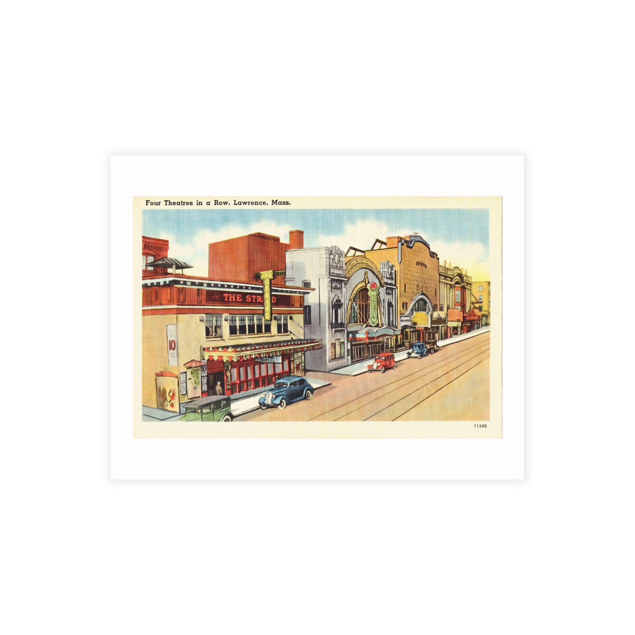 Postcard Bundles (envelopes included) - Lawrence’s Famous Theater Row Linen-Era Vintage Artwork