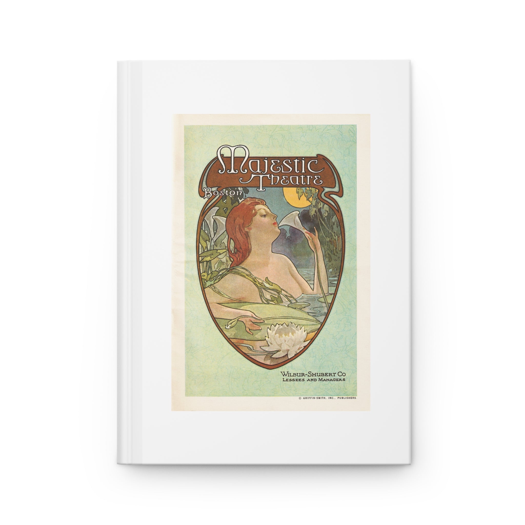 Hardcover Journal Matte - Boston’s Majestic Theatre, Art Nouveau Playbill Artwork 1914