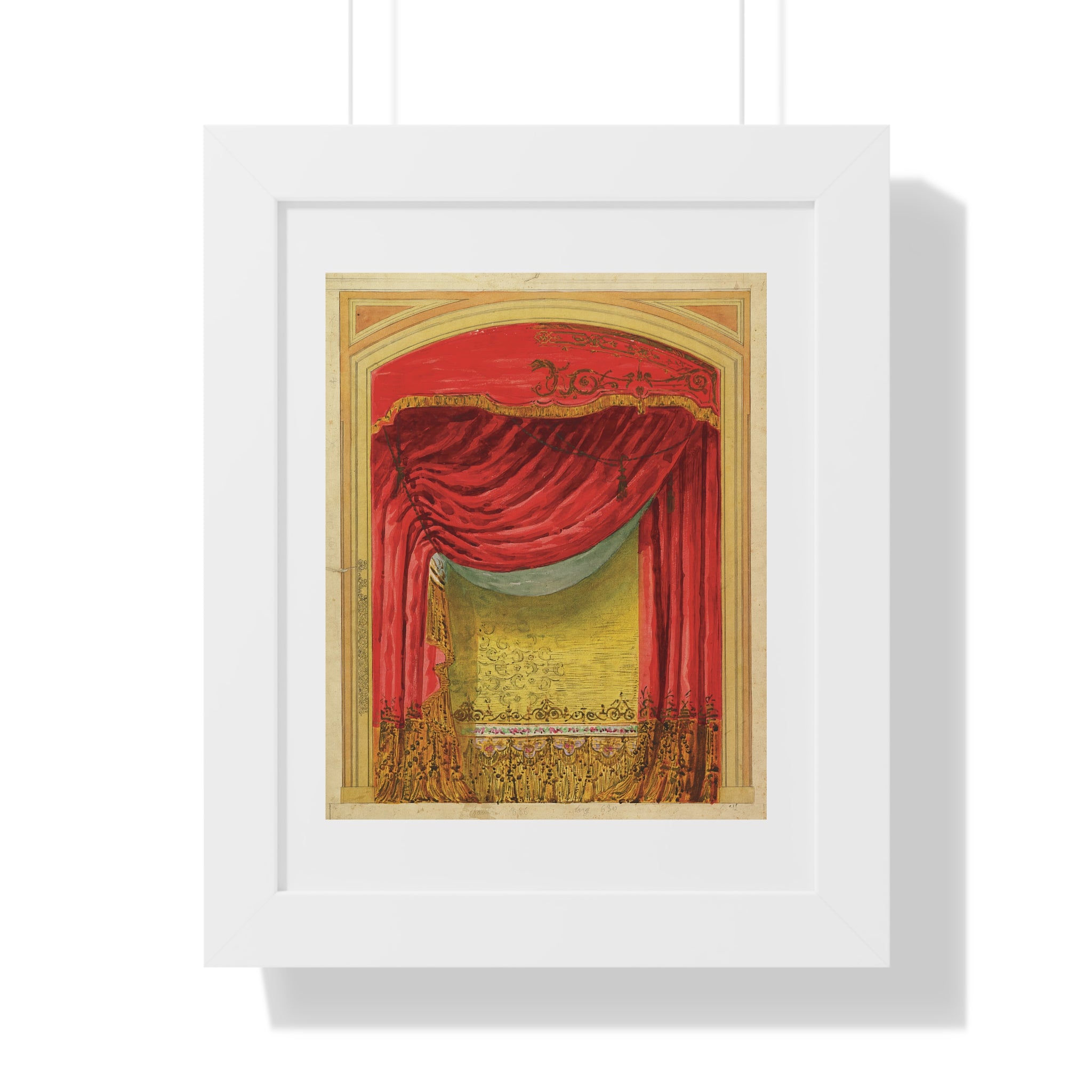 Framed Vertical Poster - Casino de St. Etienne Stage Design Artwork by Eugène Cicéri