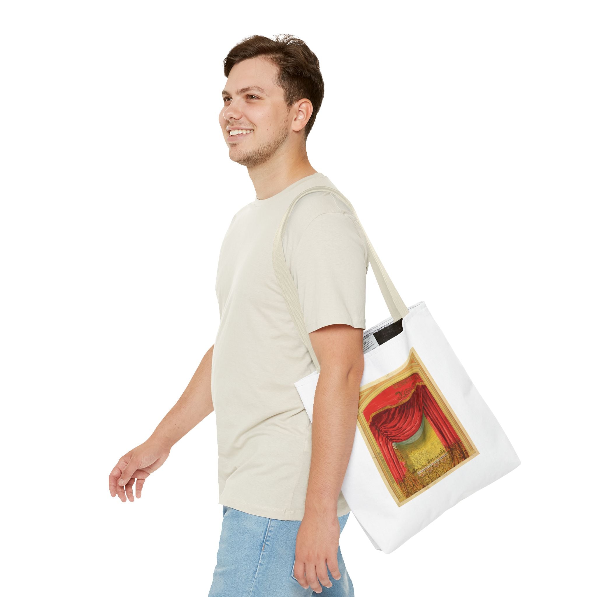 Stylish Tote Bag - Casino de St. Etienne Stage Design Artwork by Eugène Cicéri