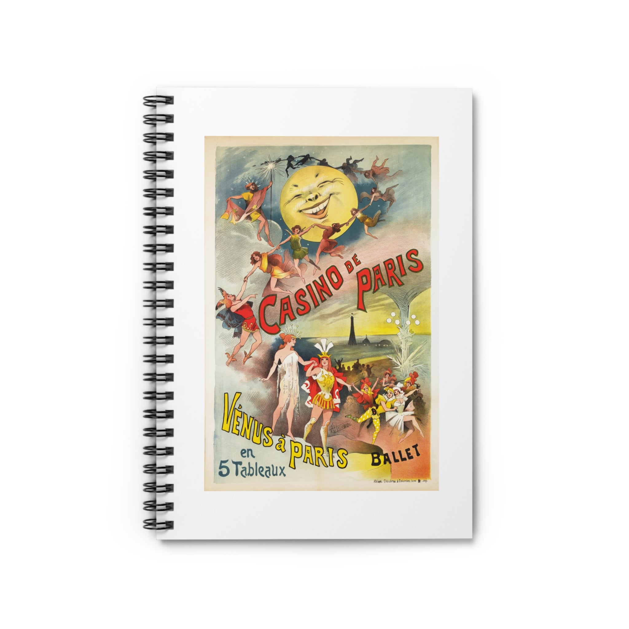 Spiral Notebook (Ruled Line) - Casino de Paris – Vénus à Paris Artwork by Alfred Choubrac