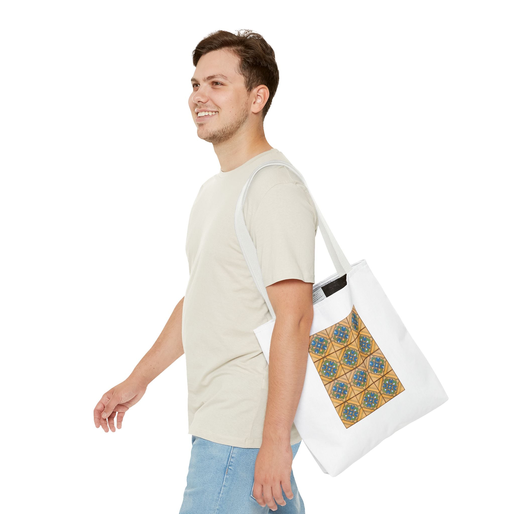 Stylish Tote Bag - Malibu Potteries Tile, Adamson House
