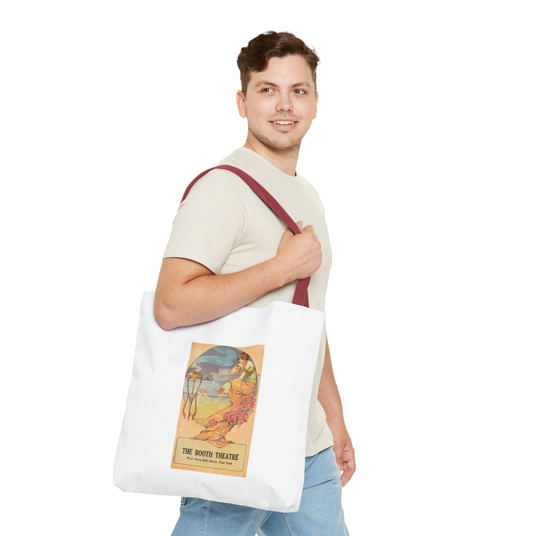 Stylish Tote Bag - Booth Theatre, New York, Vintage Playbill Artwork (1915)