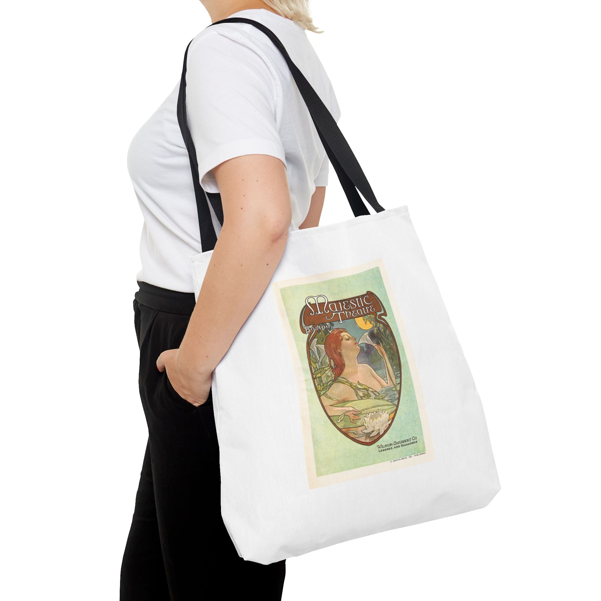 Stylish Tote Bag - Boston’s Majestic Theatre, Art Nouveau Playbill Artwork 1914