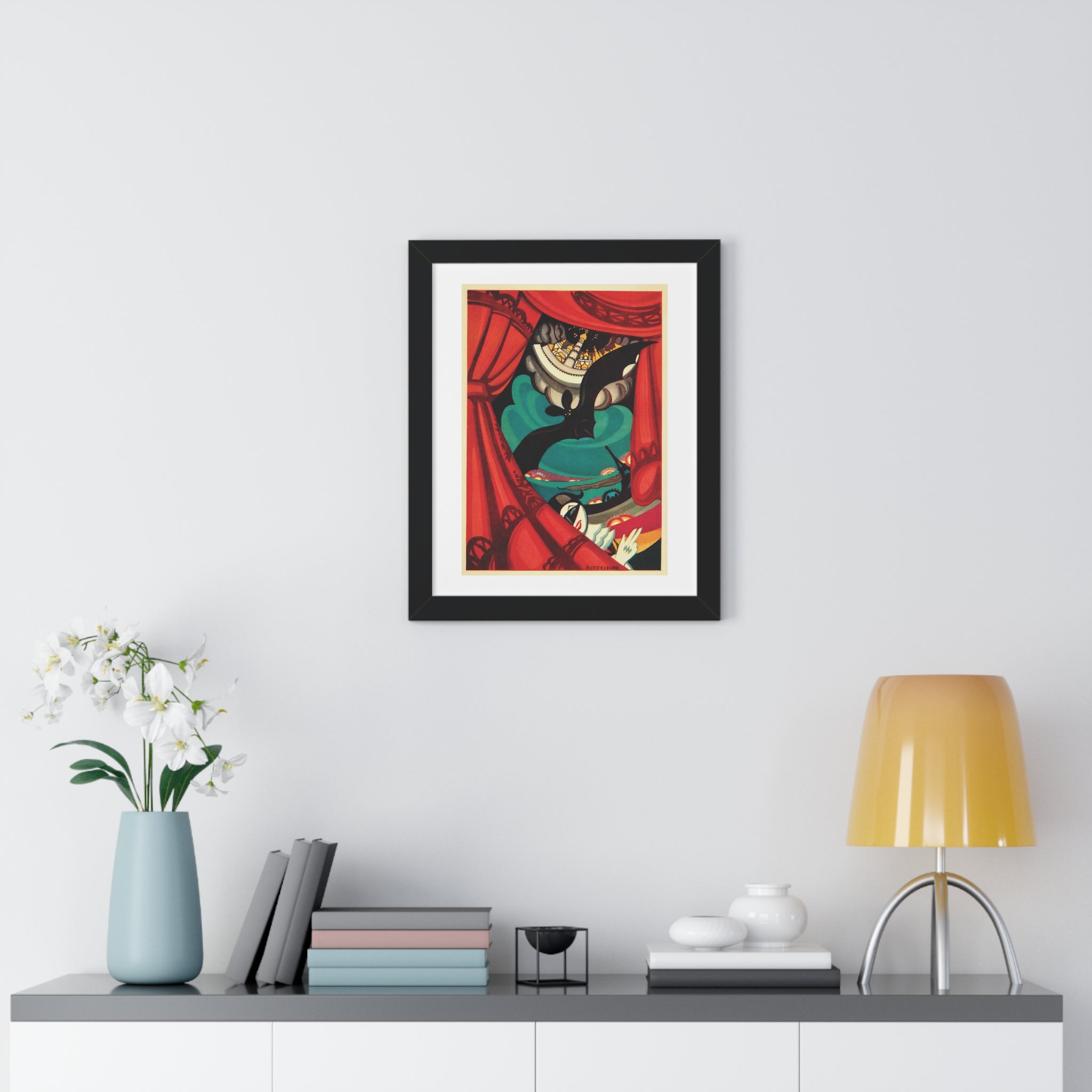 Framed Vertical Poster - Nikita Balieff’s Bat Theatre, Moscow Vintage Artwork (1922)