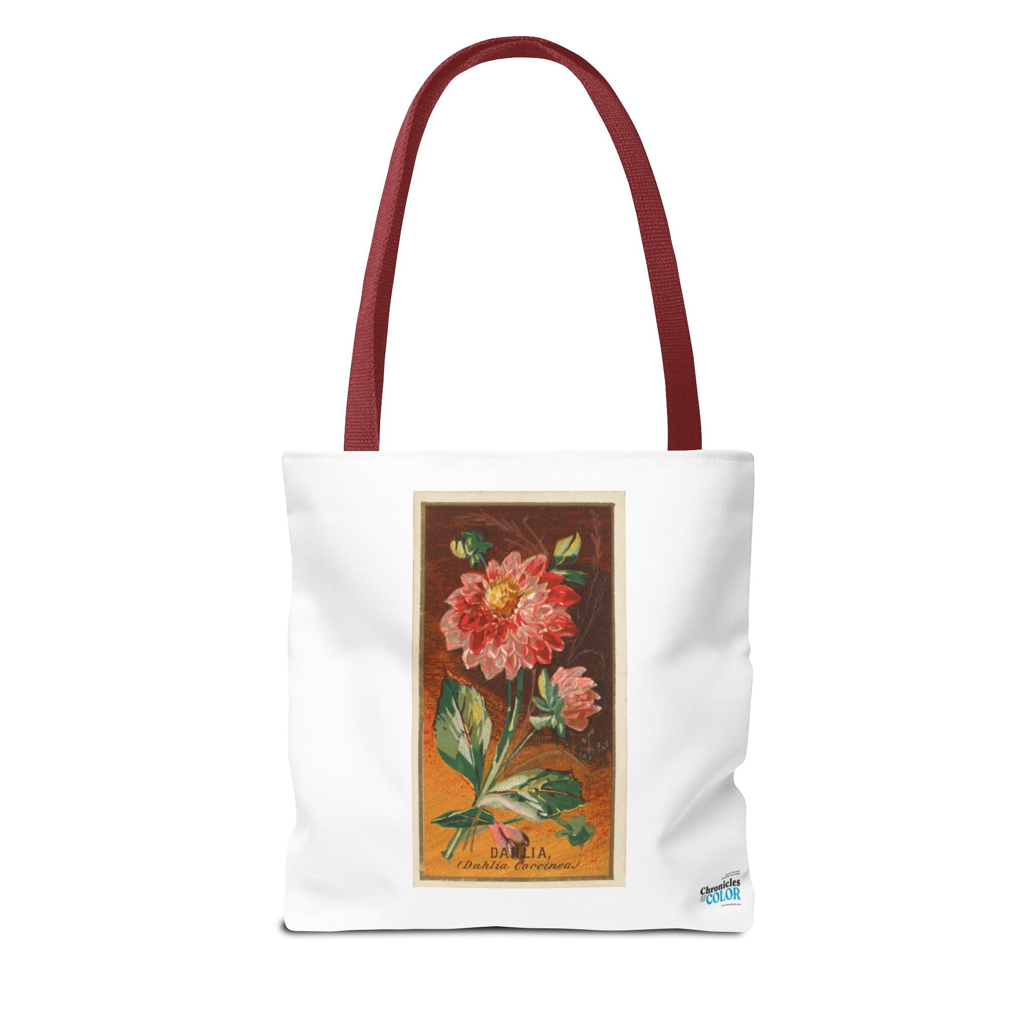 Stylish Tote Bag - Dahlia Coccinea Flower Artwork (1890)