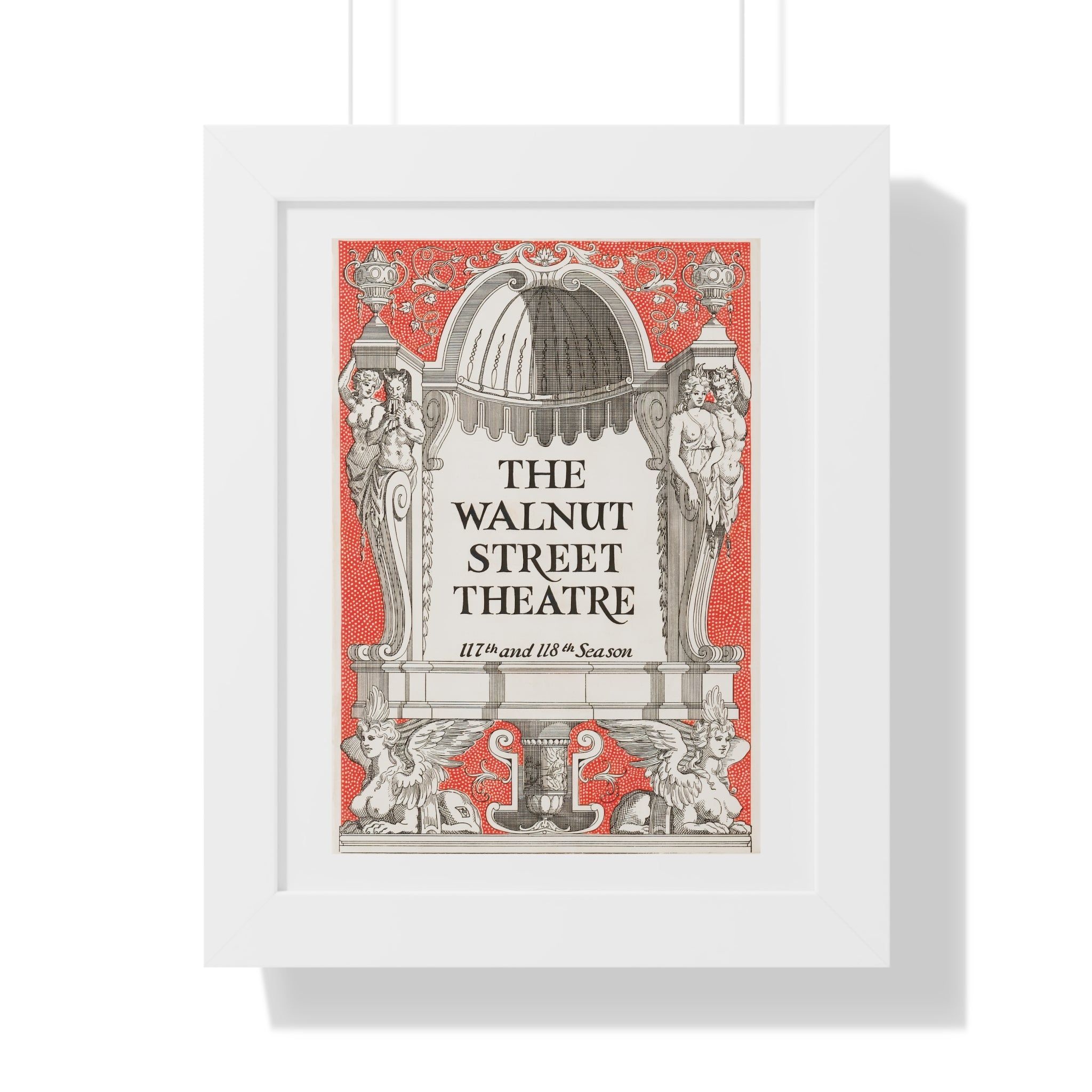 Framed Vertical Poster - Walnut Street Theatre Program, Vintage Artwork (1926)