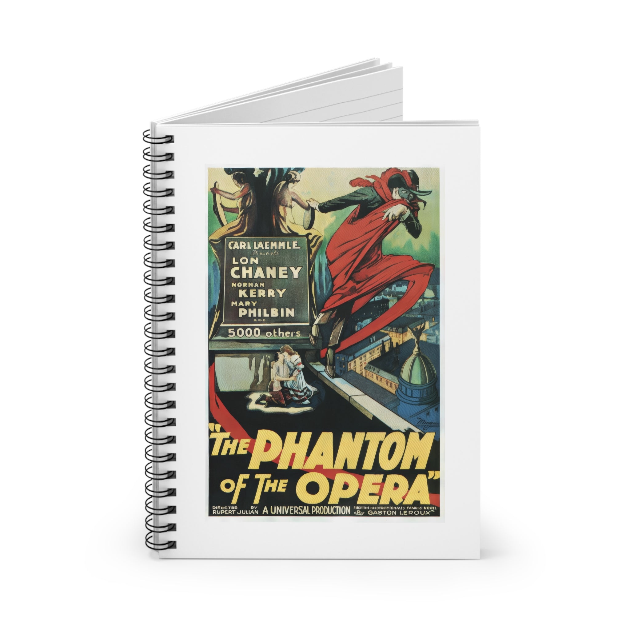 Spiral Notebook (Ruled Line) - The Phantom of the Opera Vintage Artwork (1925)