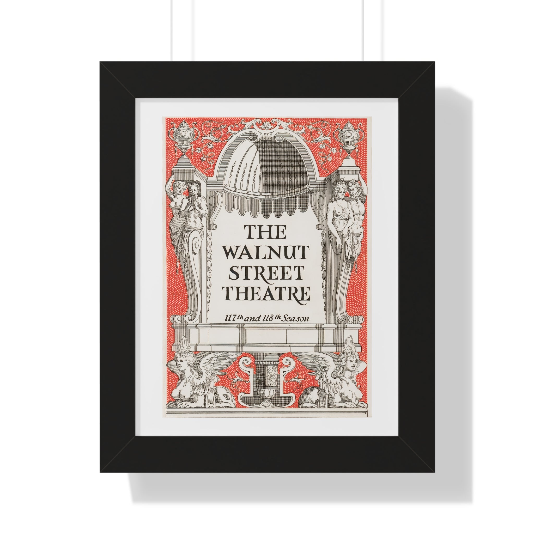 Framed Vertical Poster - Walnut Street Theatre Program, Vintage Artwork (1926)