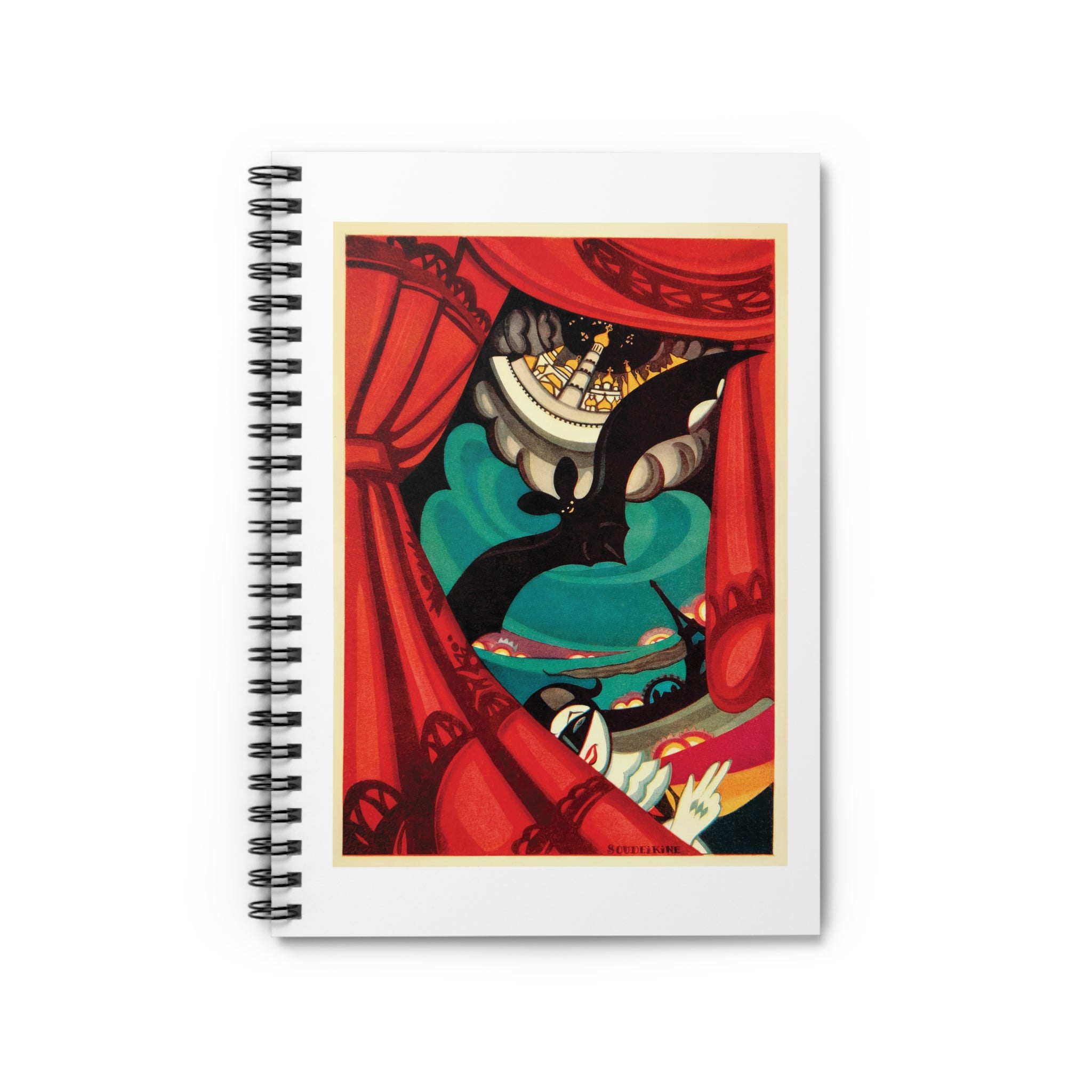 Spiral Notebook (Ruled Line) - Nikita Balieff’s Bat Theatre, Moscow Vintage Artwork (1922)
