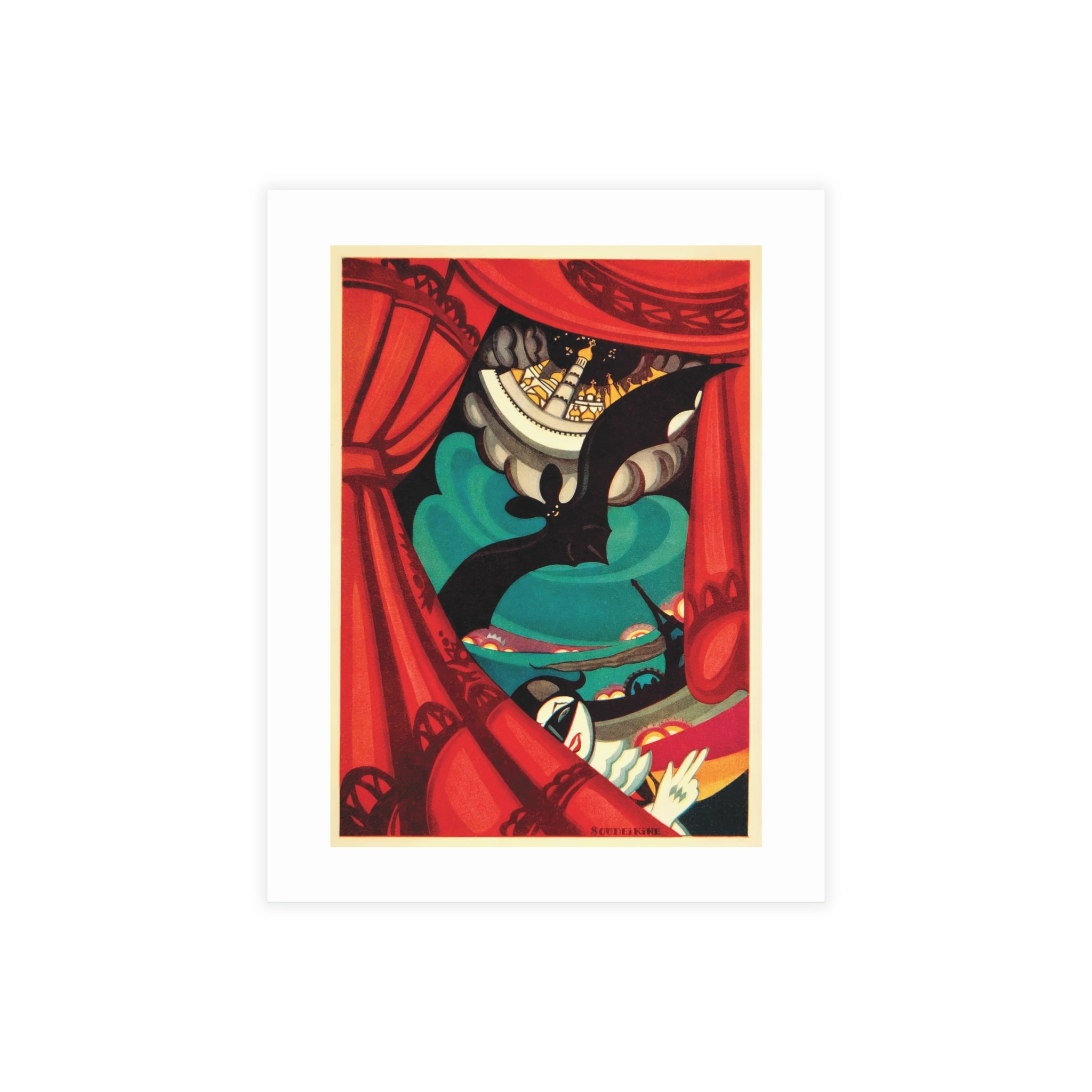 Postcard Bundles (envelopes included) - Nikita Balieff’s Bat Theatre, Moscow Vintage Artwork (1922)