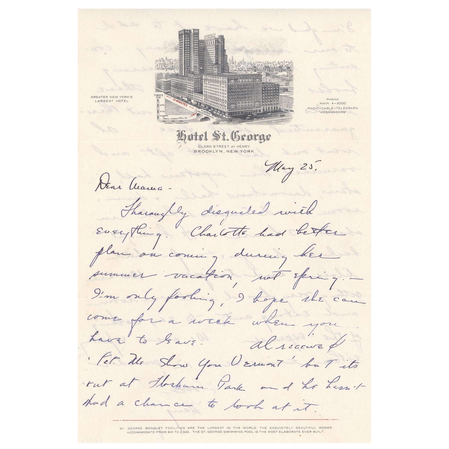 Hotel St. George, Brooklyn, NY — 1925 | Framed Print