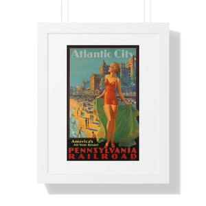 Framed Vertical Poster - Atlantic City - America's All-Year Resort
