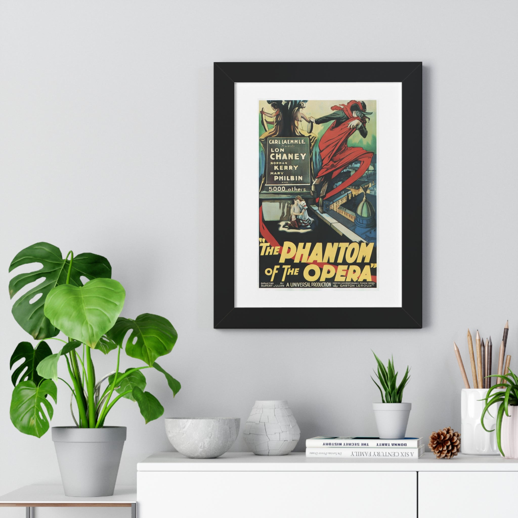 Framed Vertical Poster featuring The Phantom of the Opera Vintage Artwork