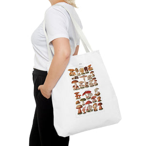 Stylish Tote Bag - Diverse Mushroom (Fungi) Species Print