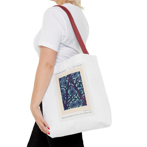 Stylish Tote Bag - Stenciled Flowers in Oriental Style