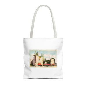 Stylish Tote Bag - Grauman’s Chinese Theatre, Hollywood Vintage Postcard Art