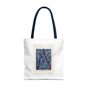 Stylish Tote Bag - Stenciled Flowers in Oriental Style