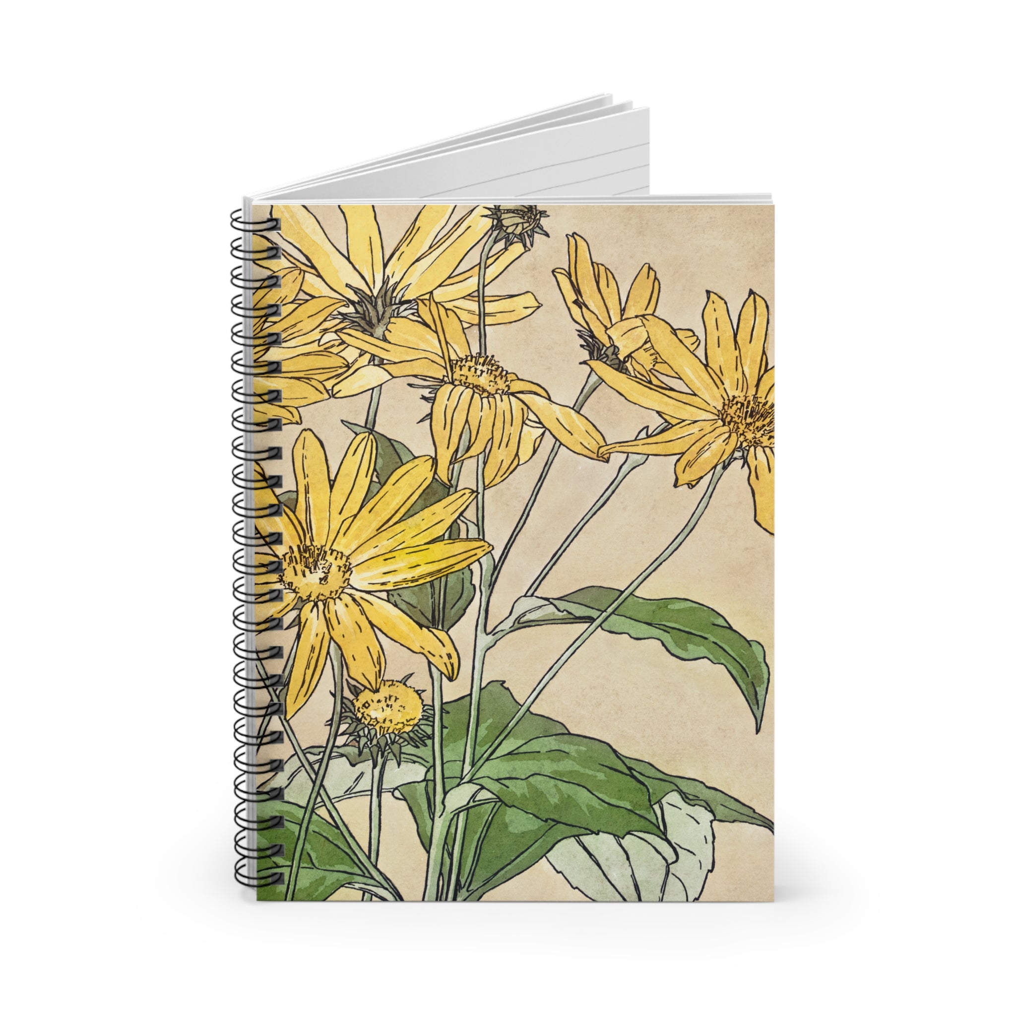 Spiral Notebook (Ruled Line) - Sunflowers Print