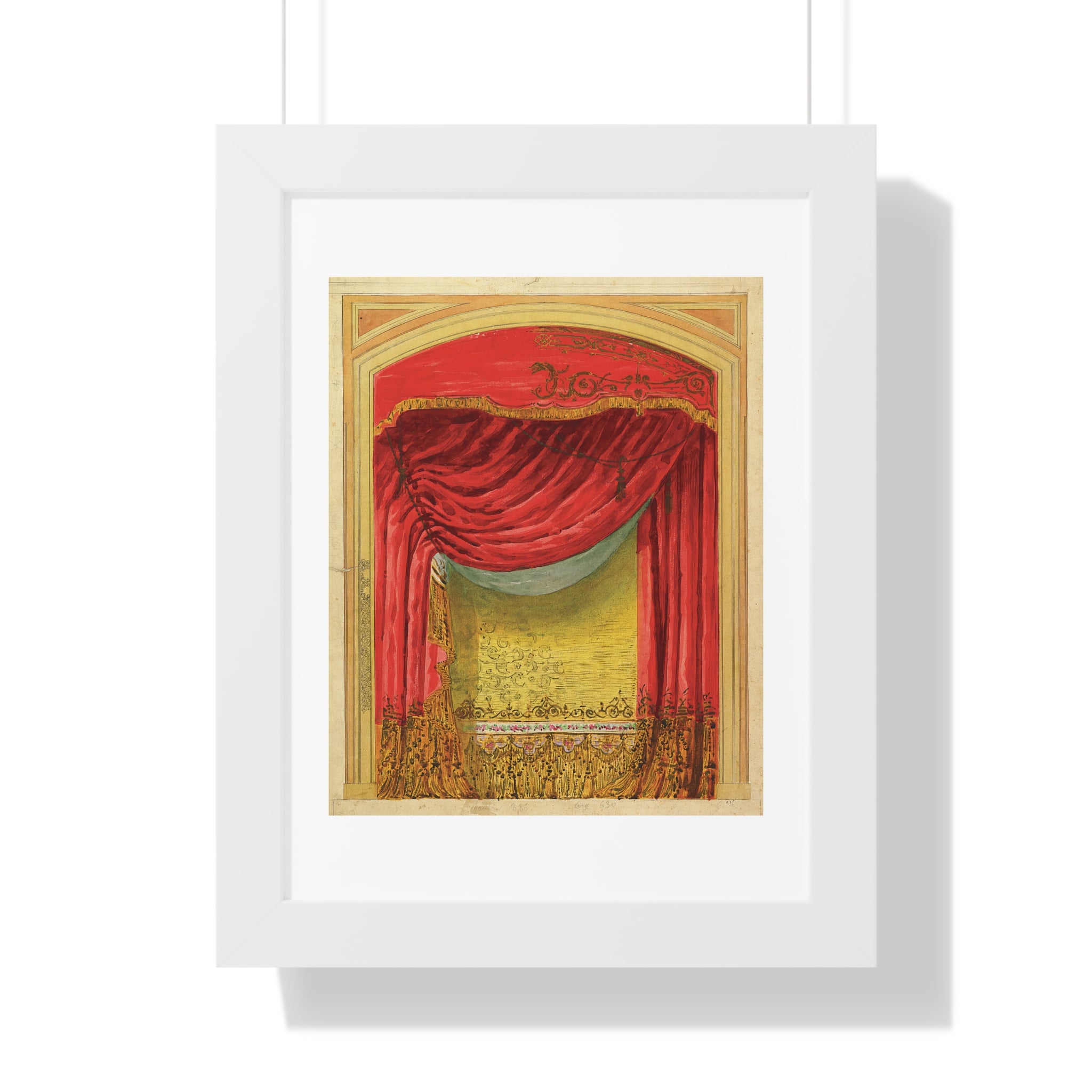 Framed Vertical Poster - Casino de St. Etienne Stage Design Artwork by Eugène Cicéri