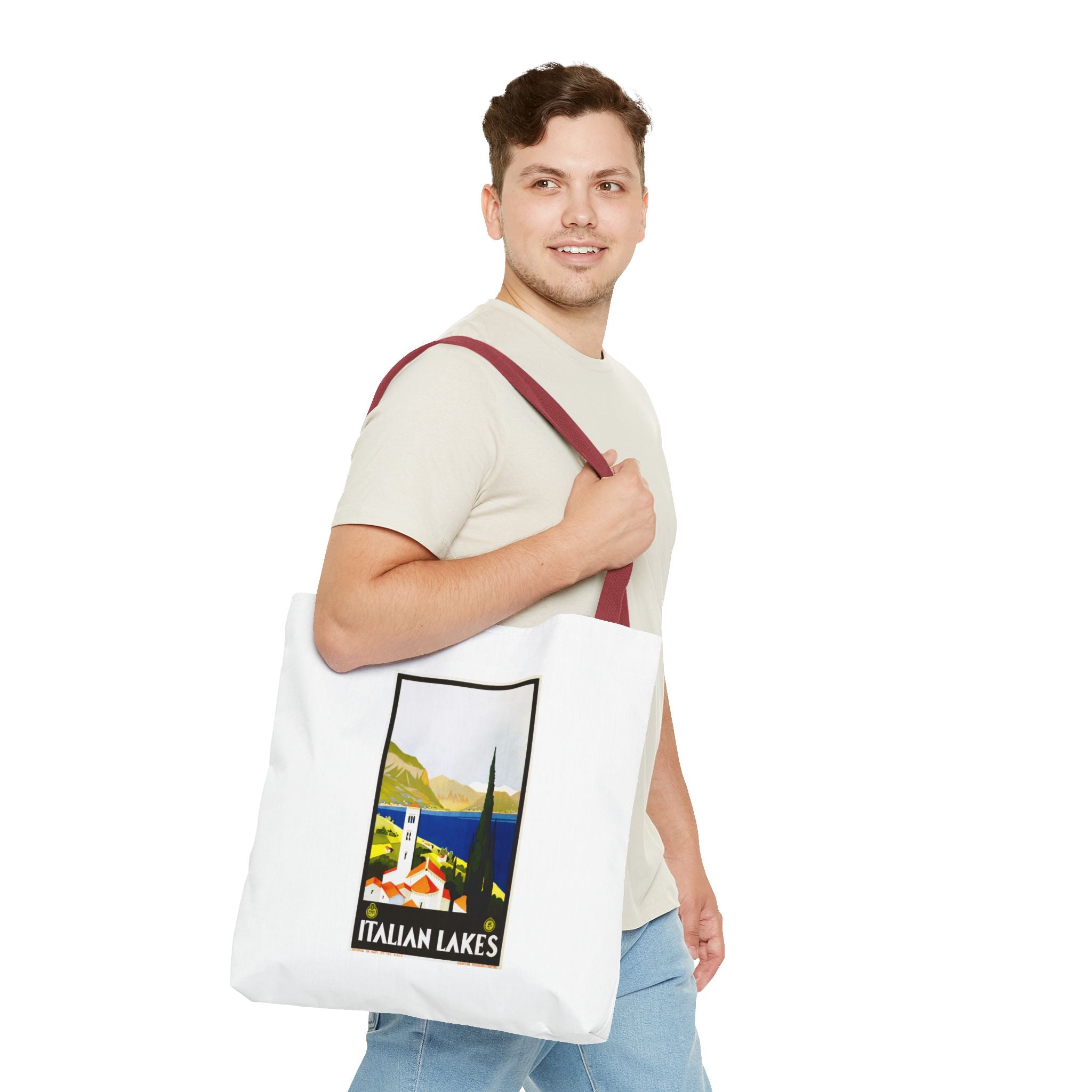 Stylish Tote Bag - Italian Lakes Print