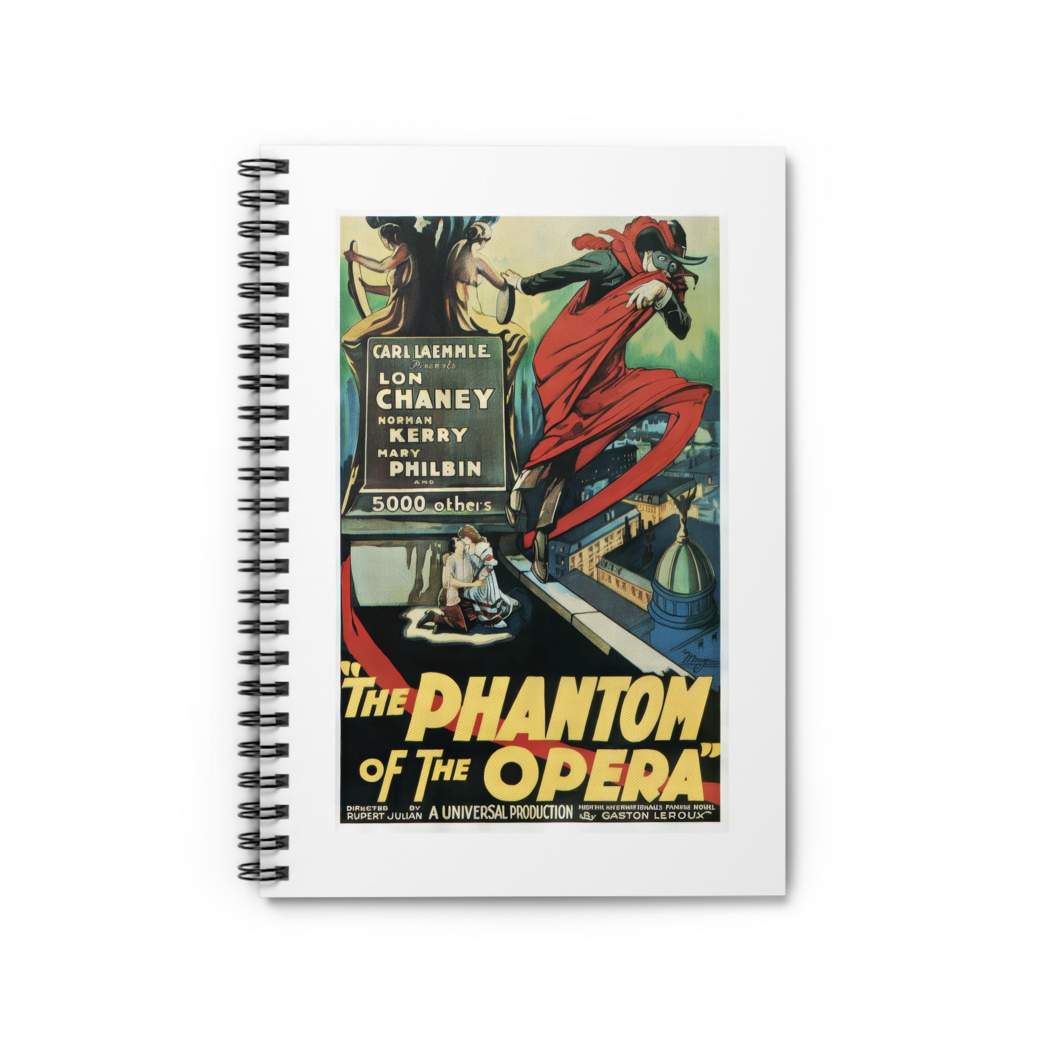Spiral Notebook (Ruled Line) - The Phantom of the Opera Vintage Artwork (1925)
