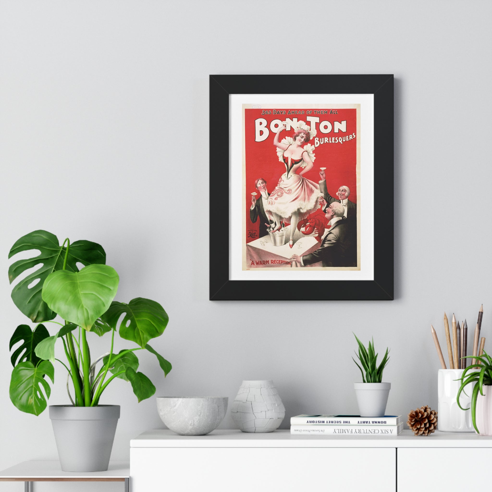 Framed Vertical Poster - Bon Ton Burlesquers Vintage Artwork (1898)