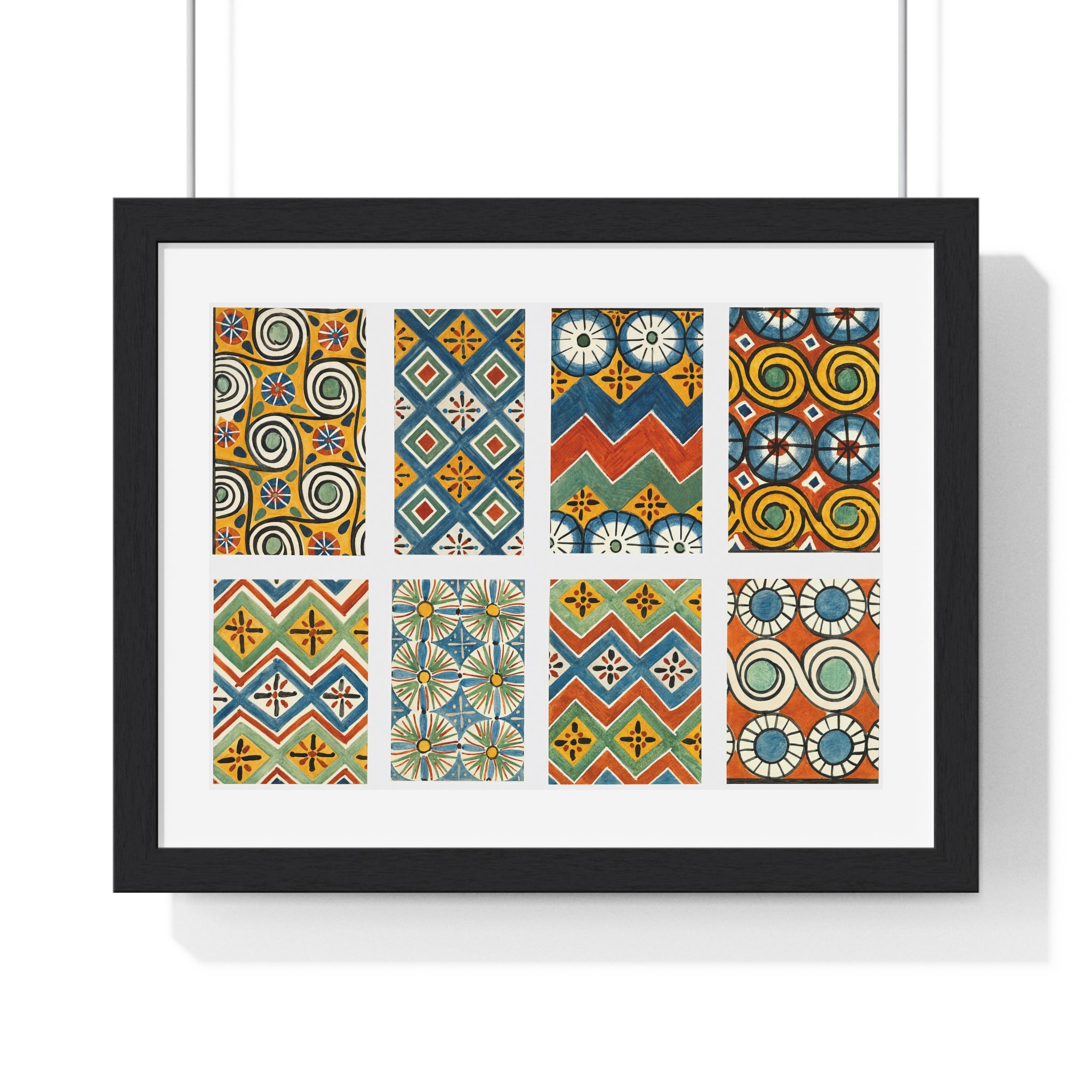 Framed Horizontal Poster - Ceiling Patterns from Egyptian Tomb