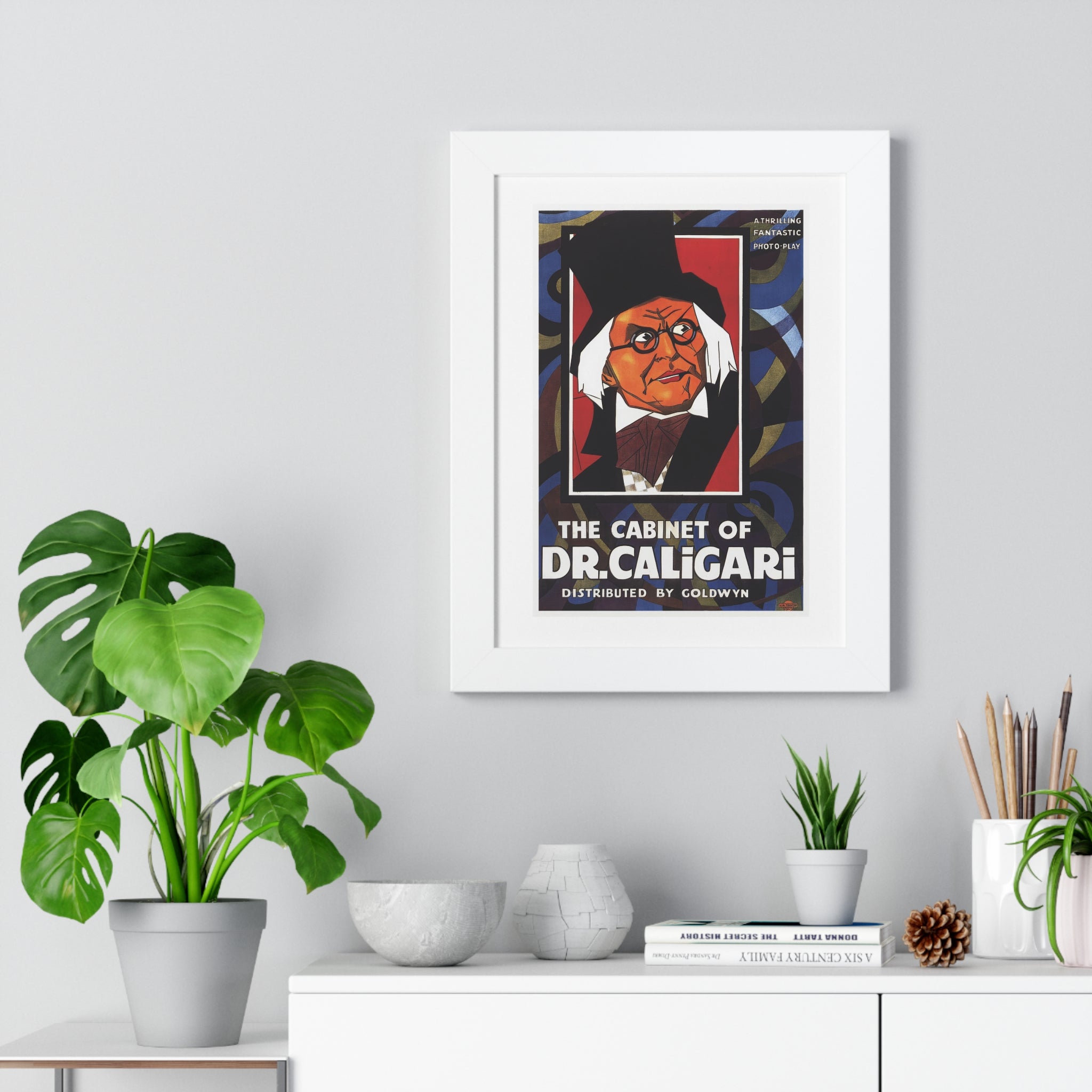 Framed Vertical Poster - The Cabinet of Dr. Caligari Vintage Theatrical Artwork (1919)