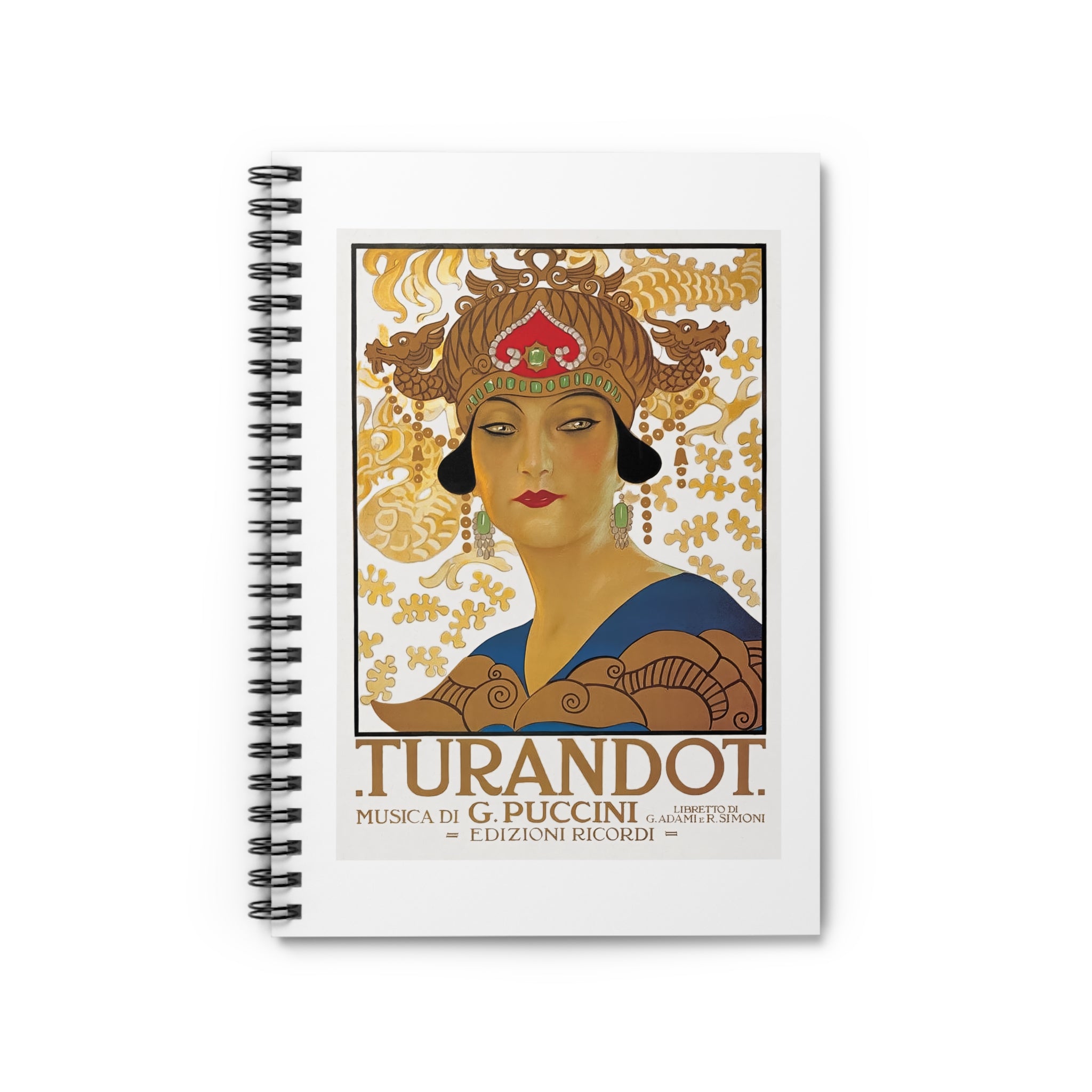 Spiral Notebook (Ruled Line) - Giacomo Puccini’s Opera Turandot Vintage Artwork (1926)