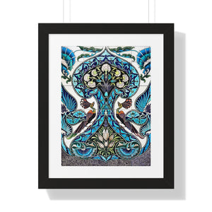 Framed Vertical Poster - Lustered Earthenware Tile Panel