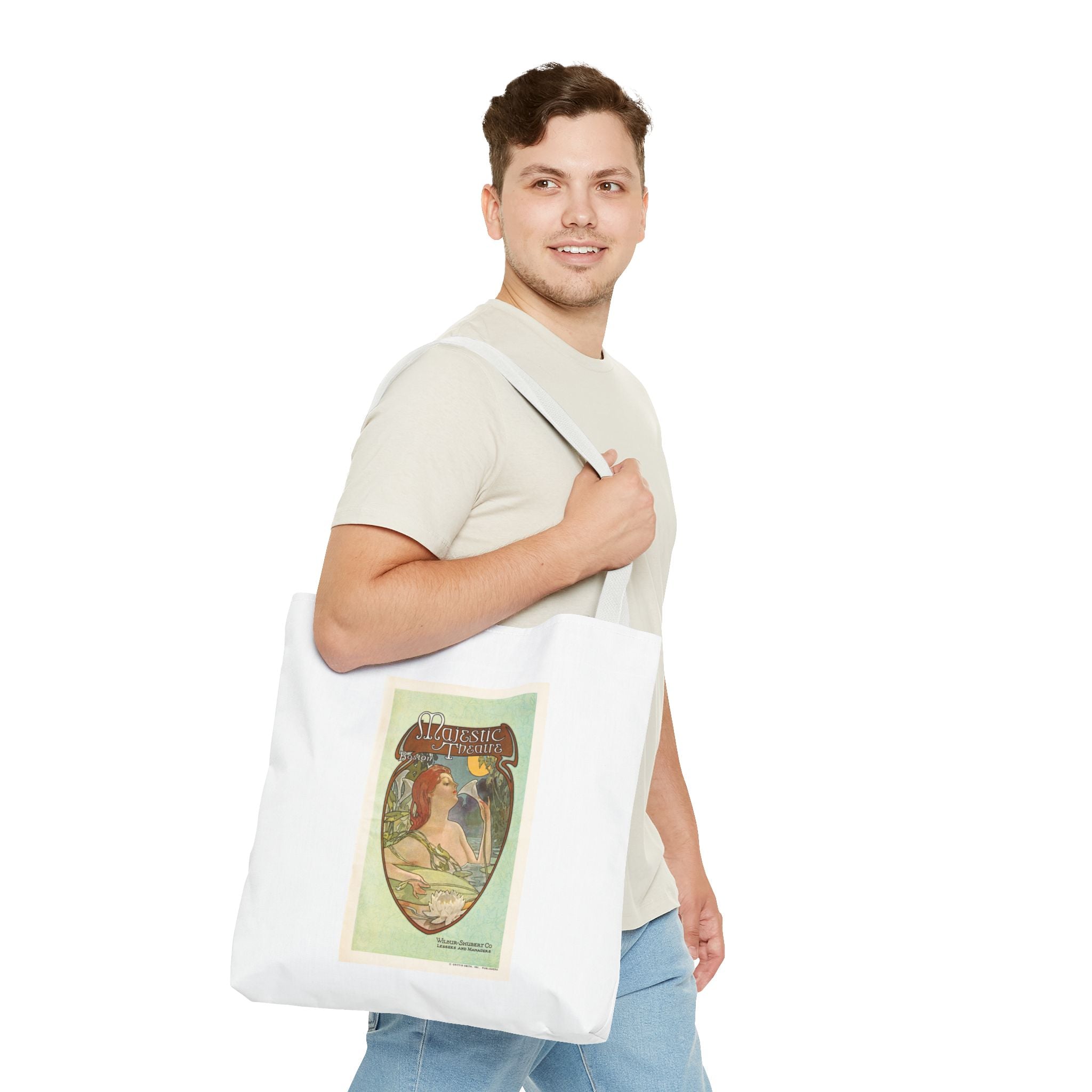 Stylish Tote Bag - Boston’s Majestic Theatre, Art Nouveau Playbill Artwork 1914