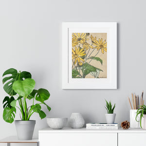 Framed Vertical Poster - Sunflowers Print