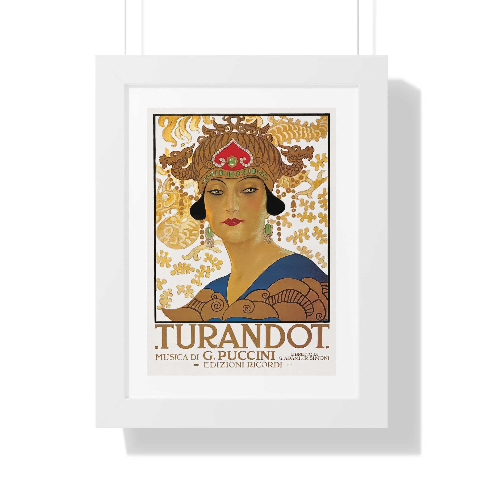 Framed Vertical Poster - Giacomo Puccini’s Opera Turandot Vintage Artwork (1926)