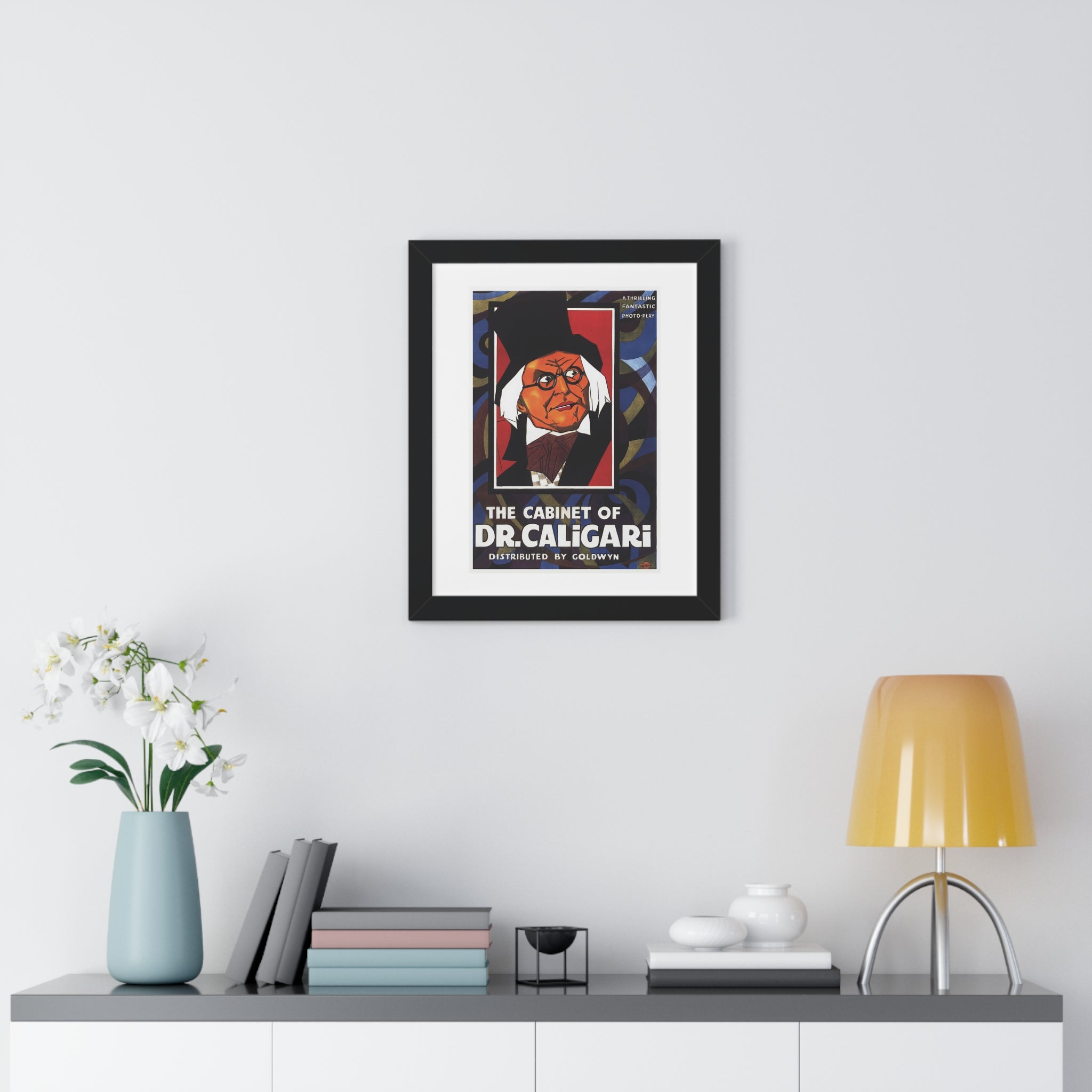 Framed Vertical Poster - The Cabinet of Dr. Caligari Vintage Theatrical Artwork (1919)