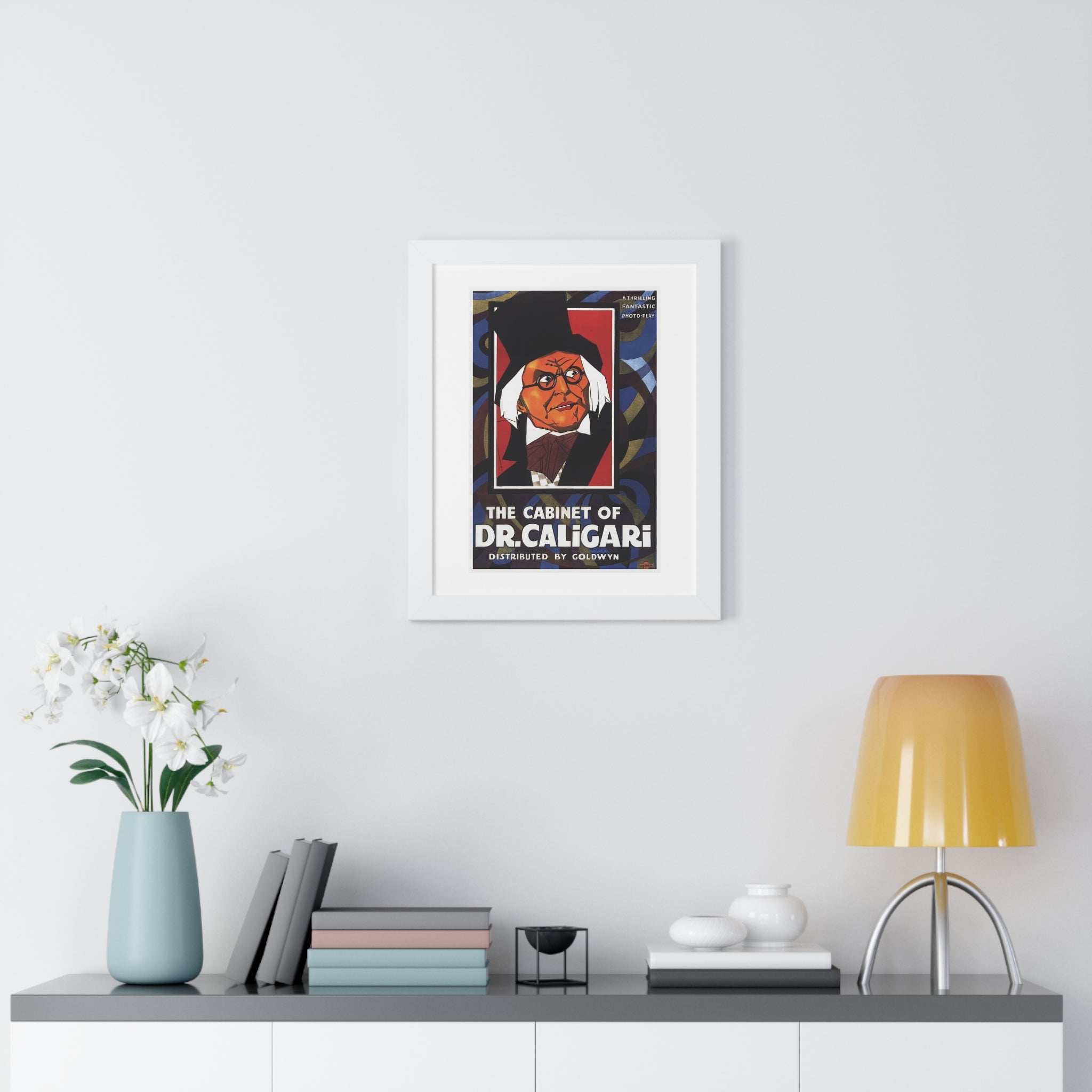 Framed Vertical Poster - The Cabinet of Dr. Caligari Vintage Theatrical Artwork (1919)