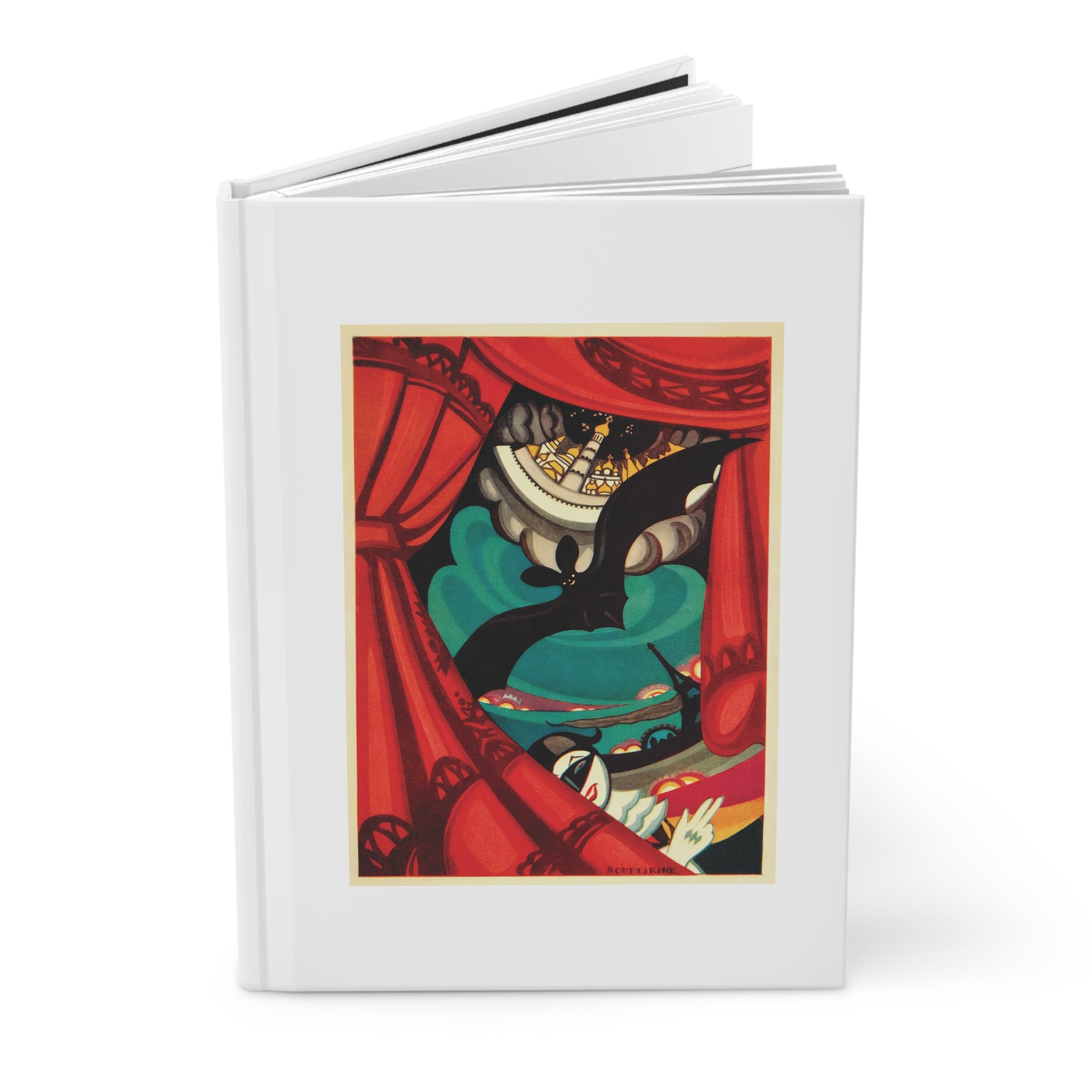 Hardcover Journal Matte - Nikita Balieff’s Bat Theatre, Moscow Vintage Artwork (1922)