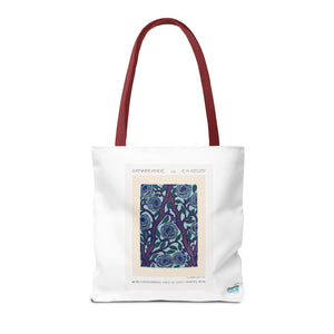 Stylish Tote Bag - Stenciled Flowers in Oriental Style