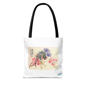 Stylish Tote Bag - Zhao Zhiqian's Flower Album - Peach Blossom Page