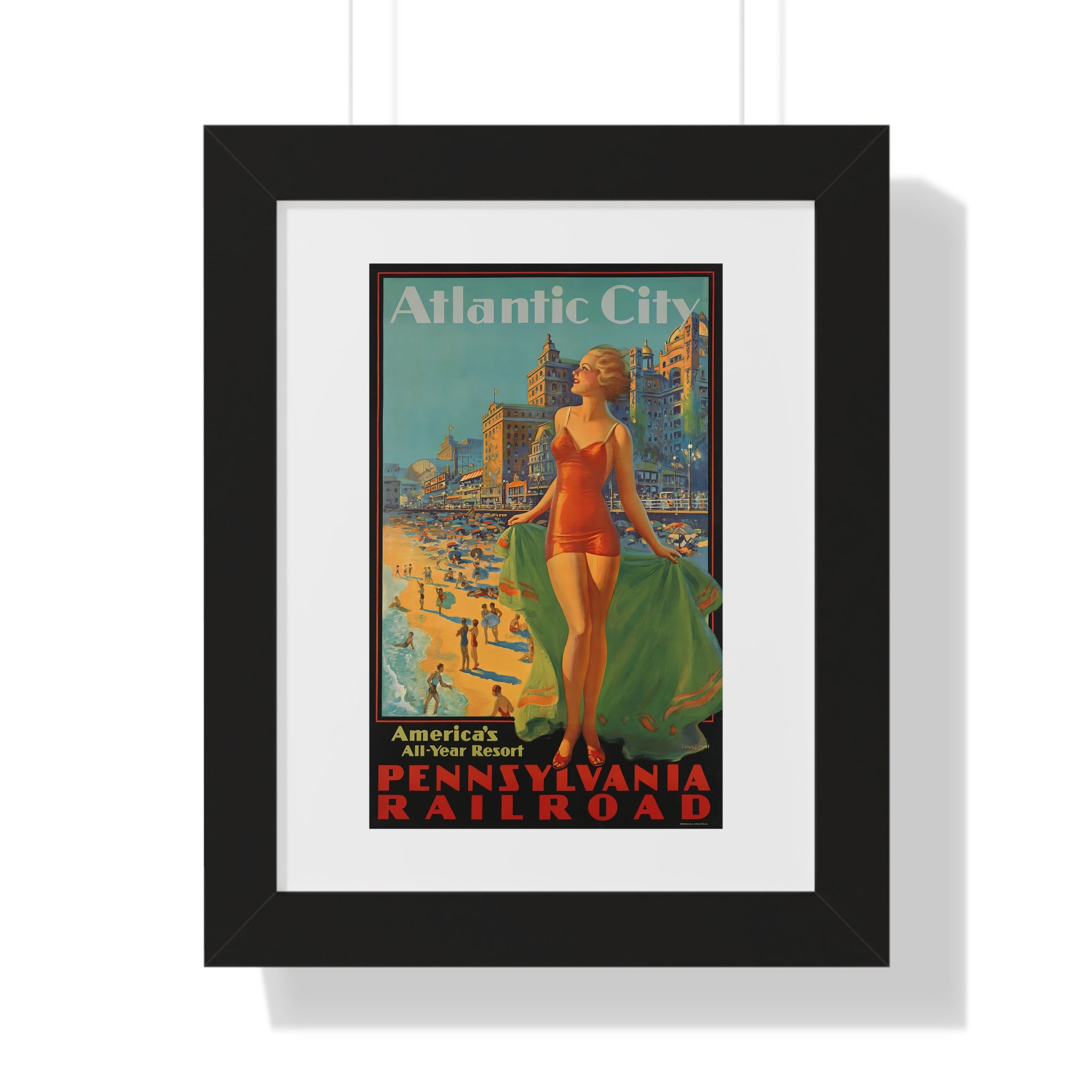Framed Vertical Poster - Atlantic City - America's All-Year Resort