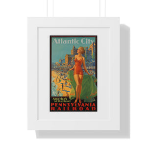 Framed Vertical Poster - Atlantic City - America's All-Year Resort