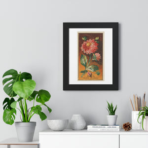 Framed Vertical Poster - Dahlia Coccinea Flower Artwork (1890)