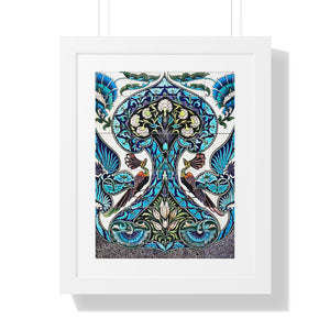 Framed Vertical Poster - Lustered Earthenware Tile Panel
