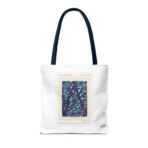 Stylish Tote Bag - Stenciled Flowers in Oriental Style
